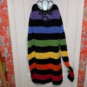 Delia’s from Dolls Kill oversized rainbow striped sweater Small